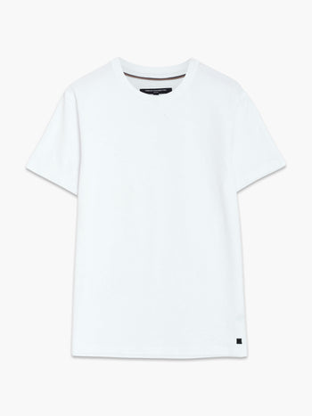 Short Sleeve Micro Seersucker White Stripe T-Shirt