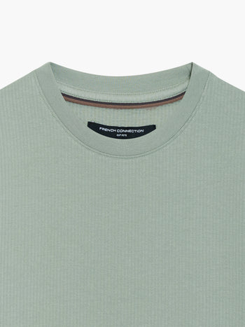 Short Sleeve Micro Seersucker Green Stripe T-Shirt