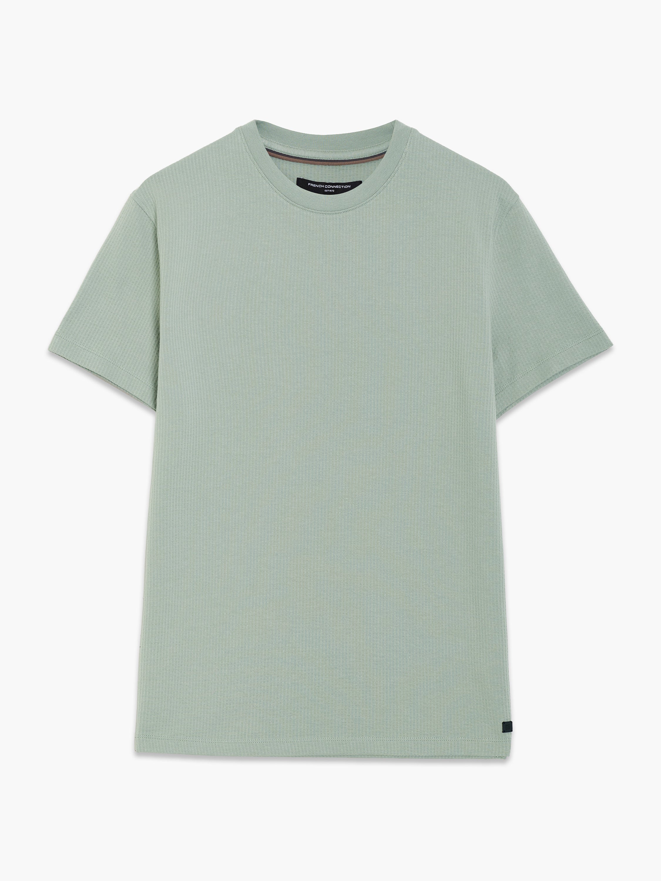 Short Sleeve Micro Seersucker Green Stripe T-Shirt
