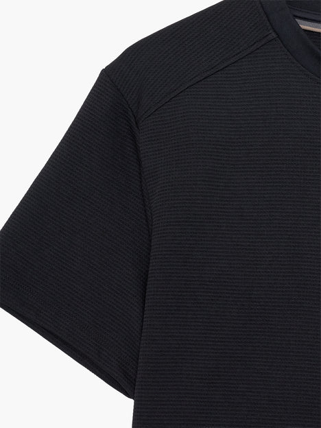 Short Sleeve Black Waffle Jersey T-Shirt