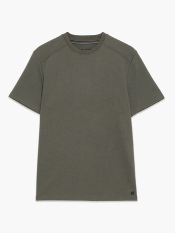 Short Sleeve Khaki Green Waffle Jersey T-Shirt