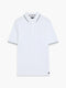 Short Sleeve Tipped Collar White Polo Shirt
