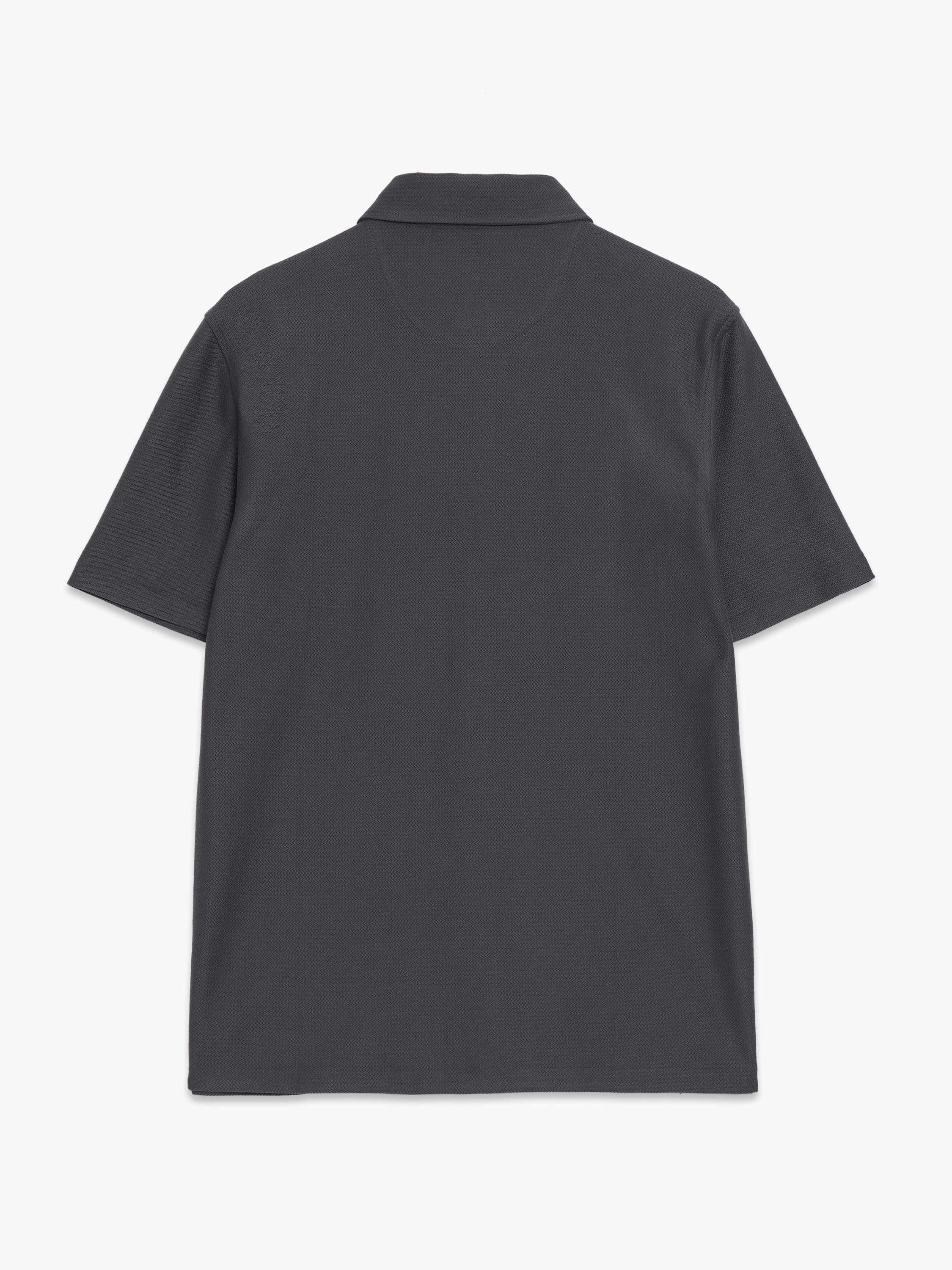 Short Sleeve Button Down Dark Grey Knit Shirt Dark Grey | French