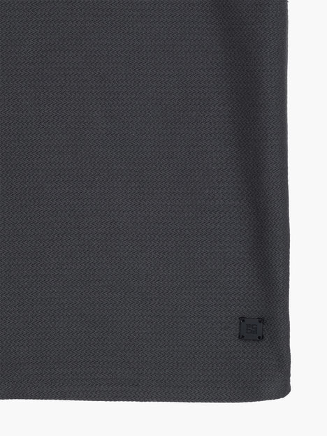 Short Sleeve Button Down Dark Grey Knit Shirt