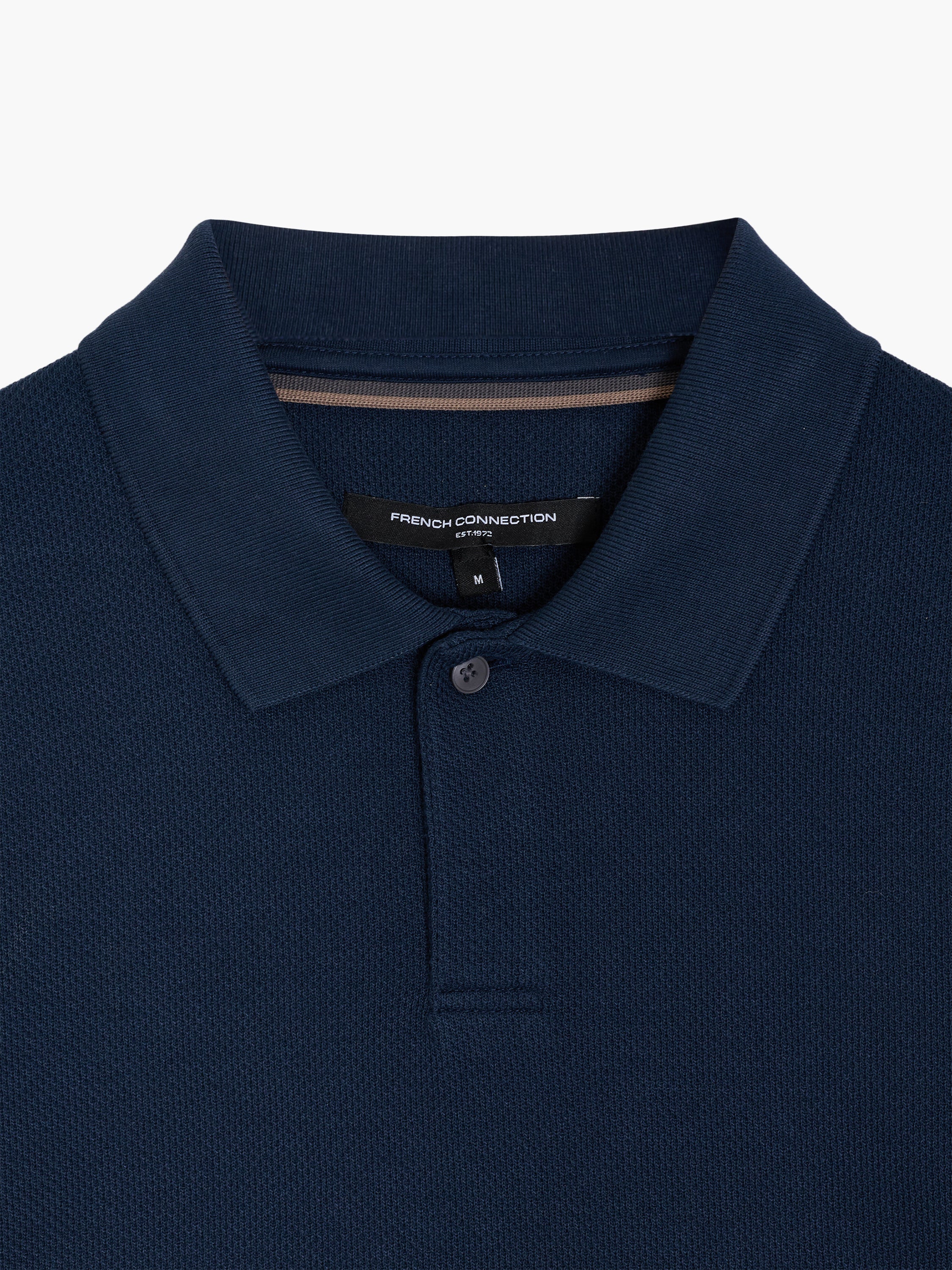 Short Sleeve Navy Concealed Placket Polo Shirt