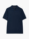 Short Sleeve Navy Concealed Placket Polo Shirt
