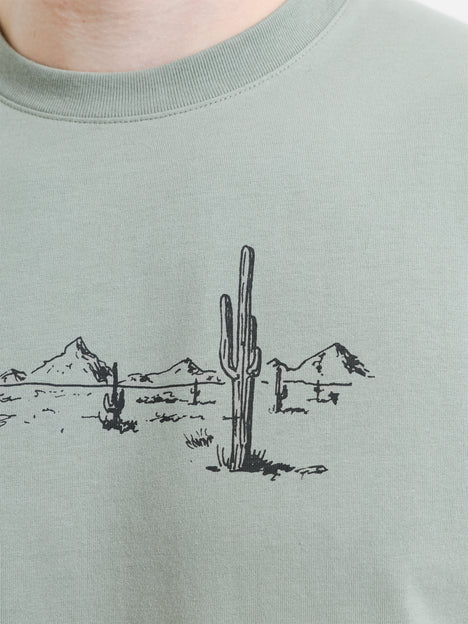 Short Sleeve Desert Graphic Sage Green T-Shirt