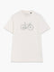 Organic Cotton Bike Graphic White T-Shirt