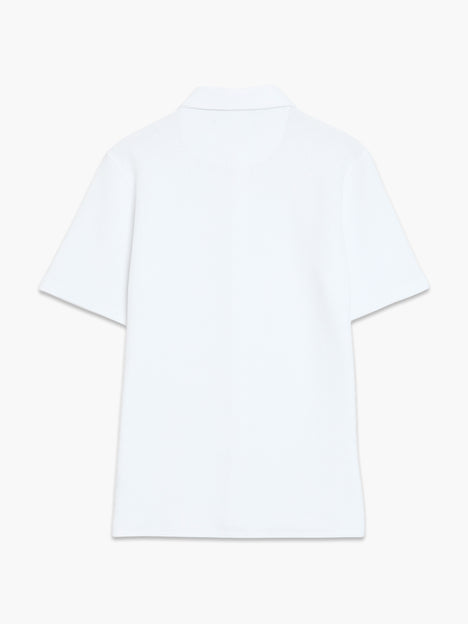 Short Sleeve Textured Button-Through White Shirt