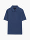 Short Sleeve Blue Stripe Half Zip Polo Shirt