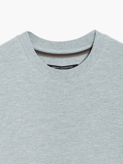 Short Sleeve Ottoman Texture Light Grey T-Shirt