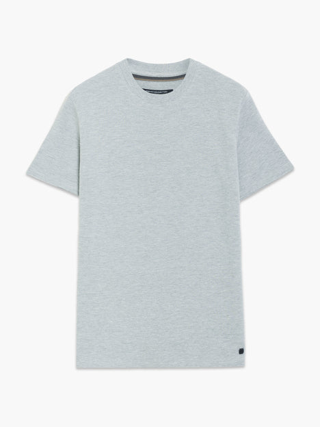 Short Sleeve Ottoman Texture Light Grey T-Shirt