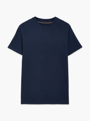 Short Sleeve Ottoman Texture Dark Blue T-Shirt