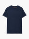 Short Sleeve Ottoman Texture Dark Blue T-Shirt