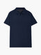 Short Sleeve Ottoman Collar Dark Blue T-Shirt
