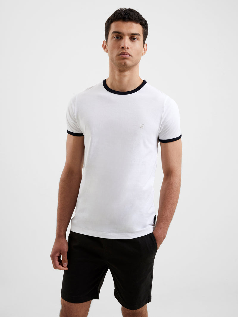 Ringer T-Shirt White/Dark Navy | French Connection UK