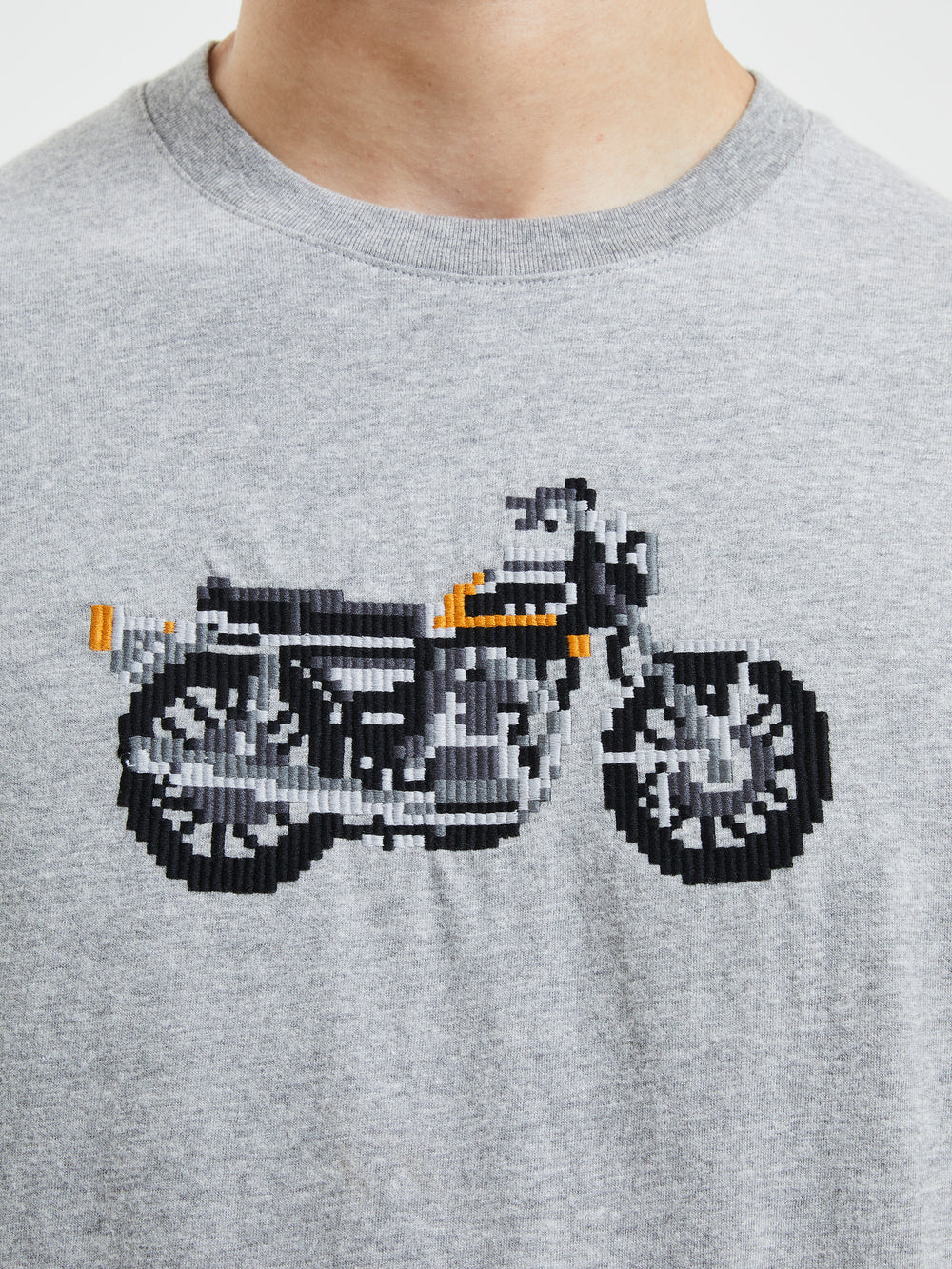 T-shirt Moto Cross - Pixel Evolution - Homme Gris chine