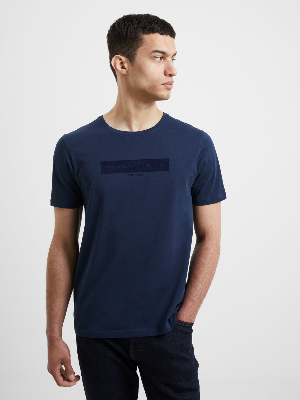 Blockdown T-Shirt Blue Night | French Connection UK
