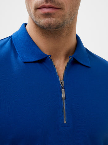 Short Sleeve Pique Zip Polo Shirt