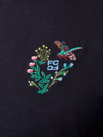 Embroidered Dragonfly Organic Graphic T-Shirt