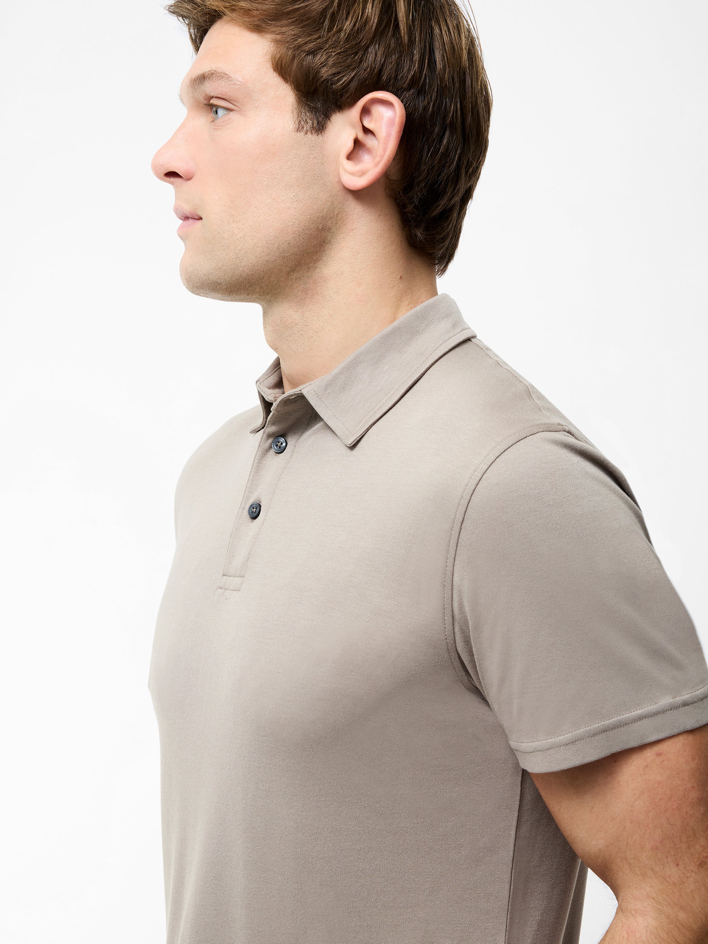 Short Sleeve Interlock Knit Button Polo Shirt