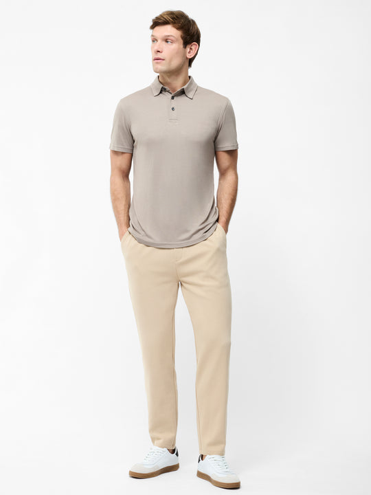 Short Sleeve Interlock Knit Button Polo Shirt