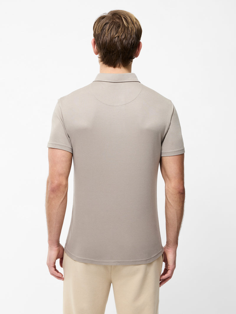 Short Sleeve Interlock Knit Button Polo Shirt