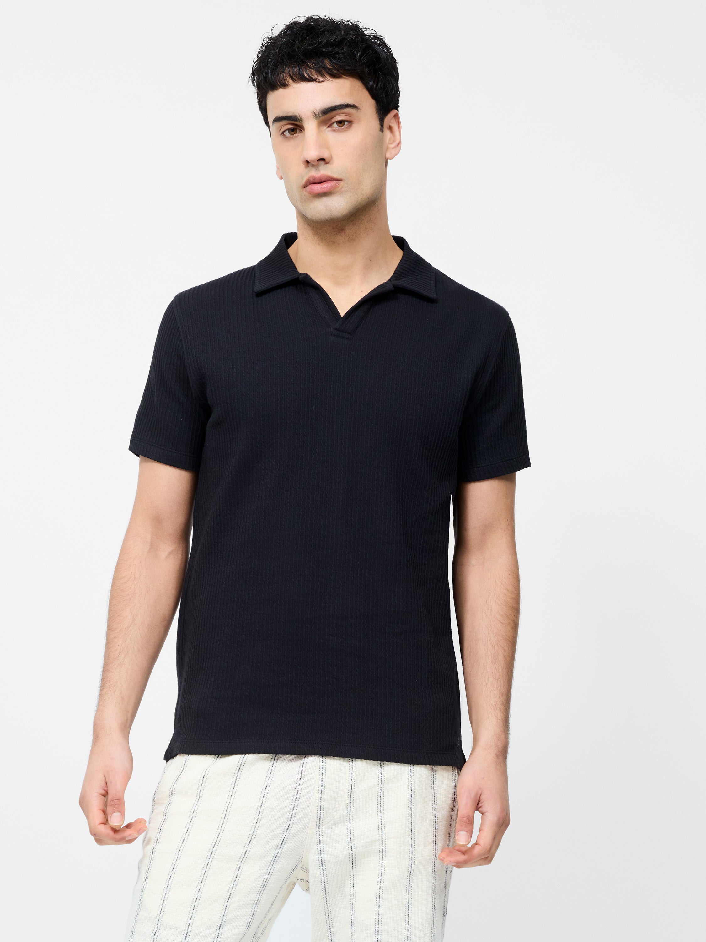 Short Sleeve Trophy Neck Polo Shirt