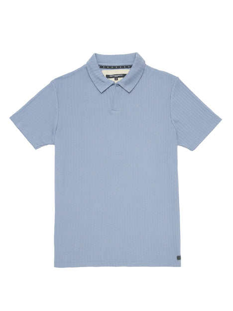 Variated Rib Short Sleeve Polo Shirt