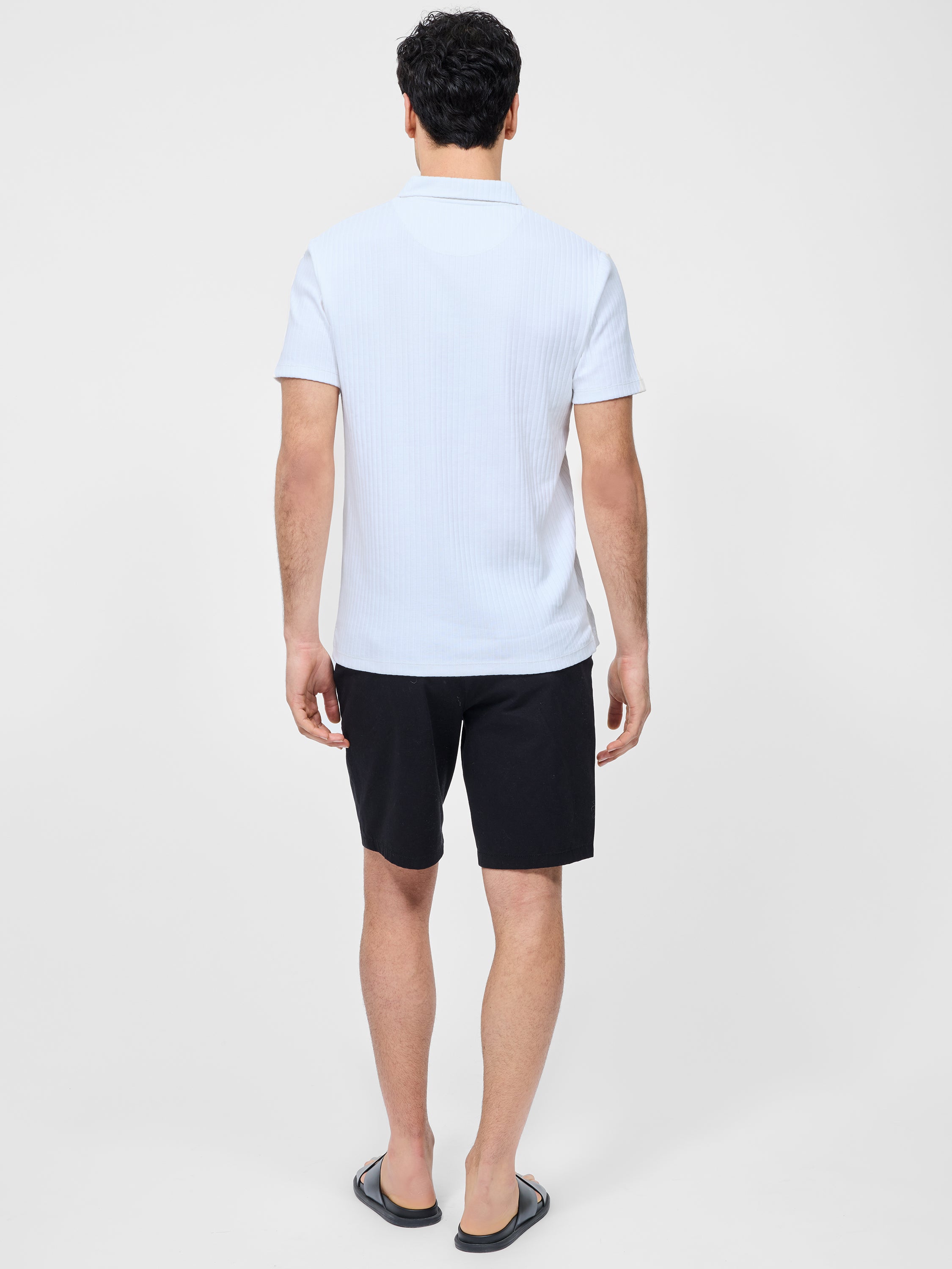 Variated Rib Short Sleeve Polo Shirt