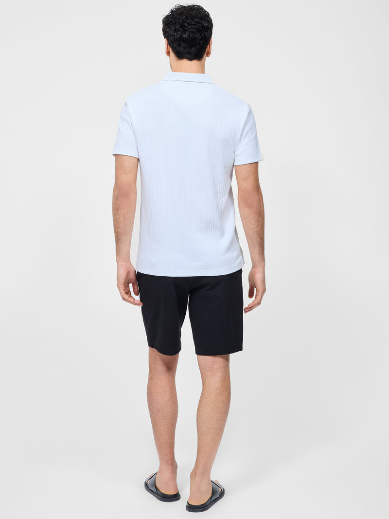 Variated Rib Short Sleeve Polo Shirt
