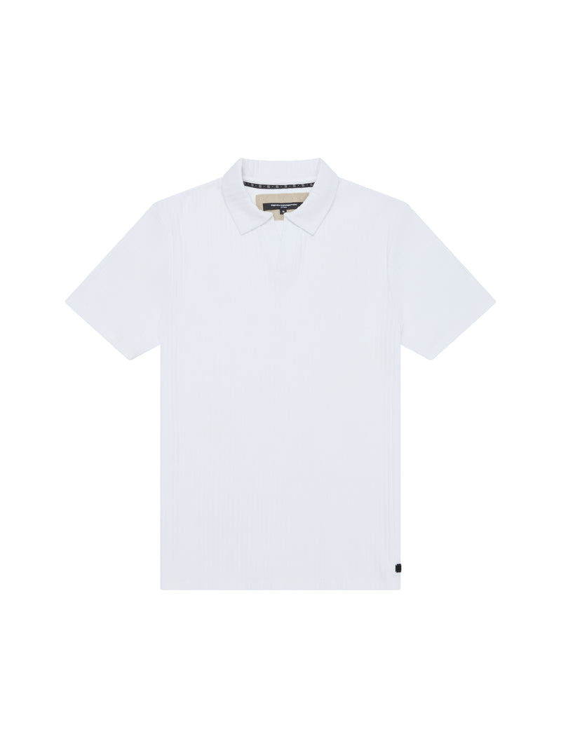 Variated Rib Short Sleeve Polo Shirt
