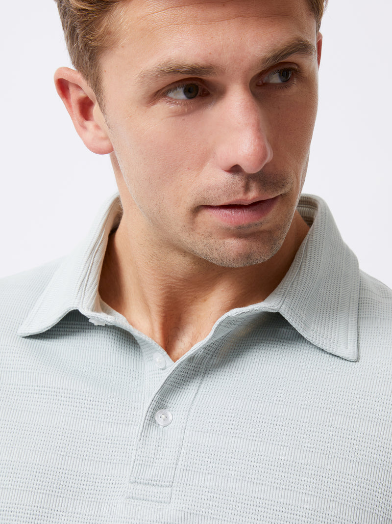 Textured Button Polo Shirt