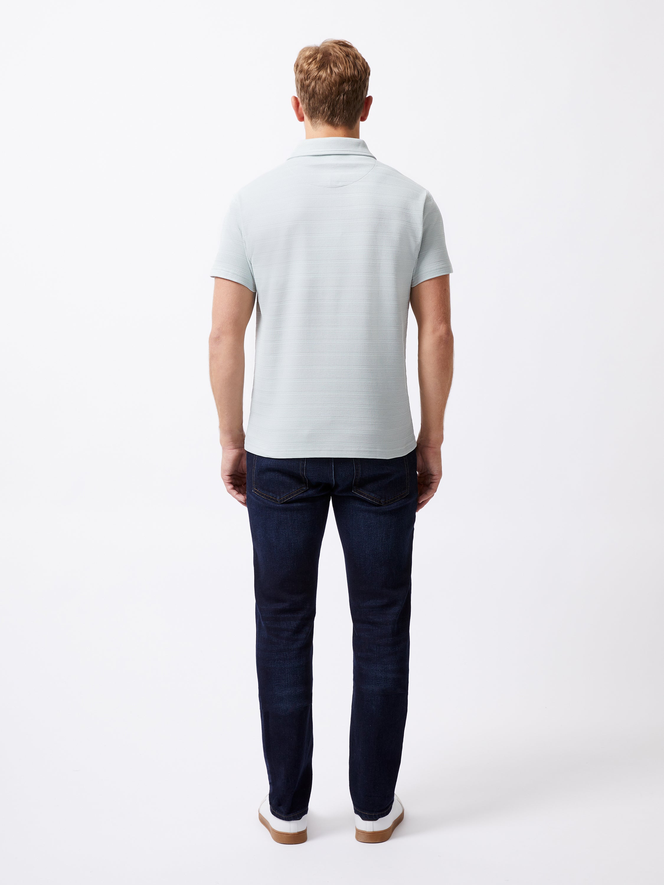 Textured Button Polo Shirt