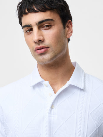 Short Sleeve Jacquard Polo Shirt
