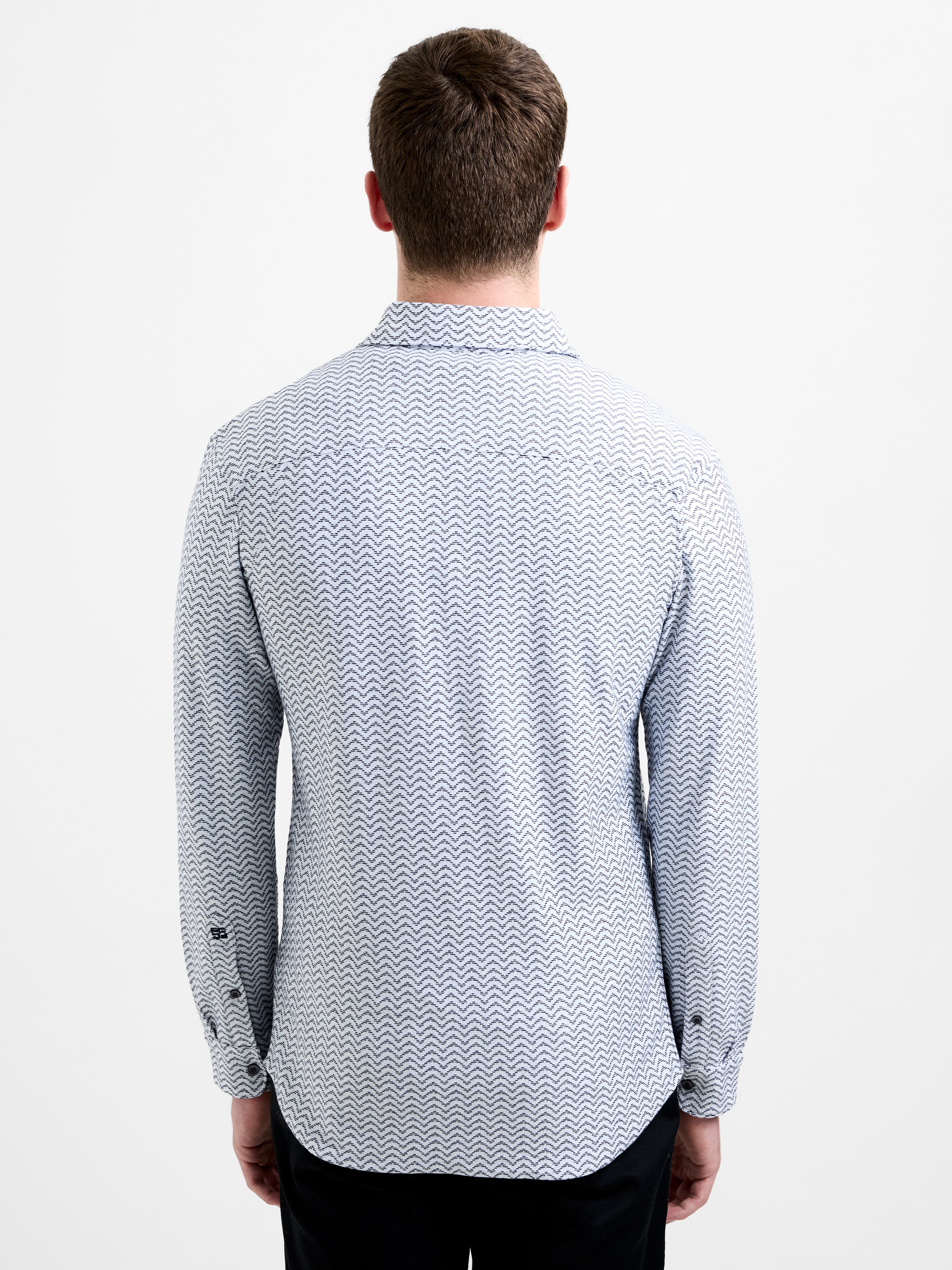 Slim Fit Zigzag Stripe Shirt