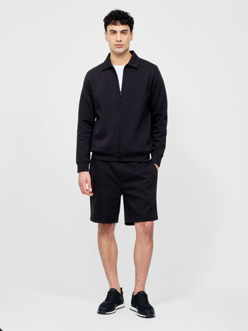 Stretch Collared Zip Through Sweatshirt