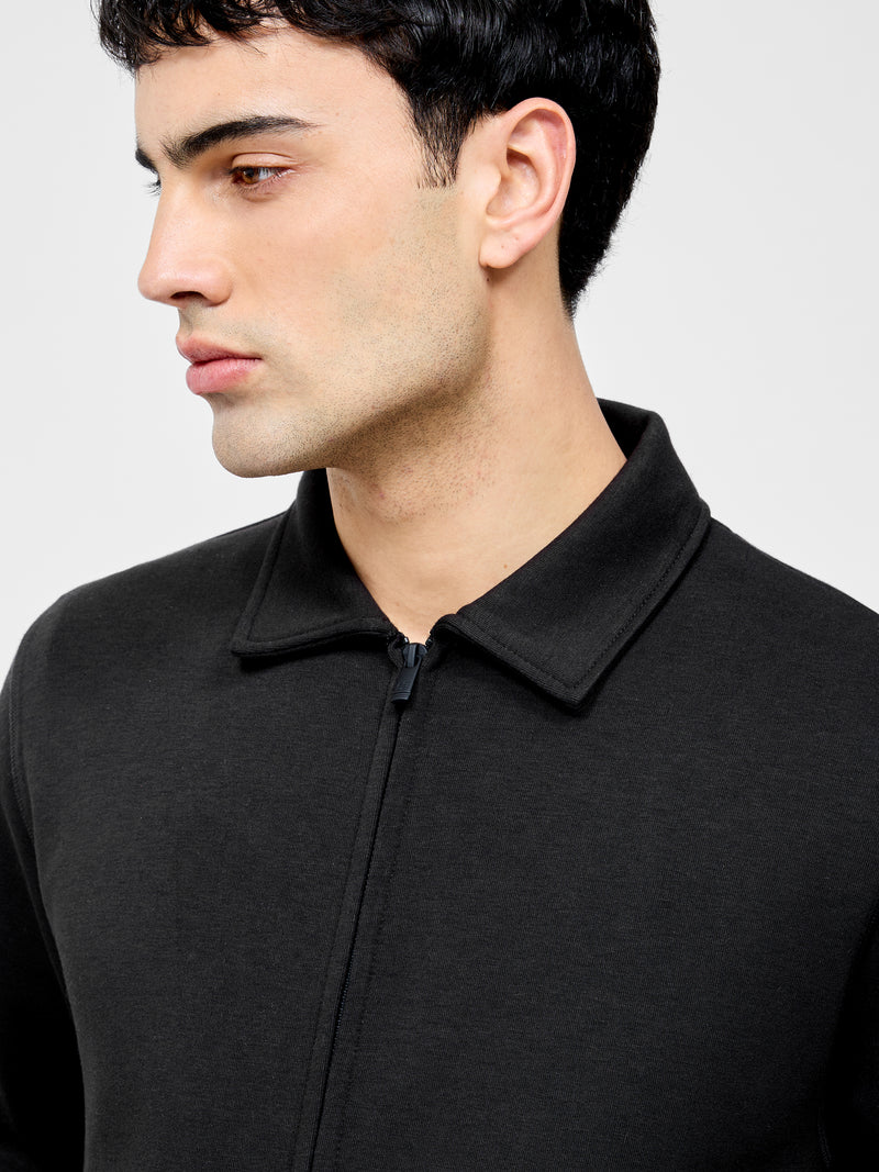 Stretch Collared Zip Through Sweatshirt