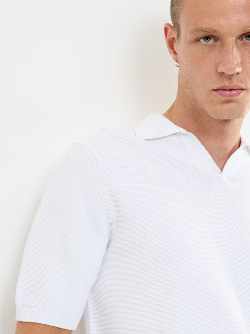 Short Sleeve Solid Trophy Knit Polo Shirt