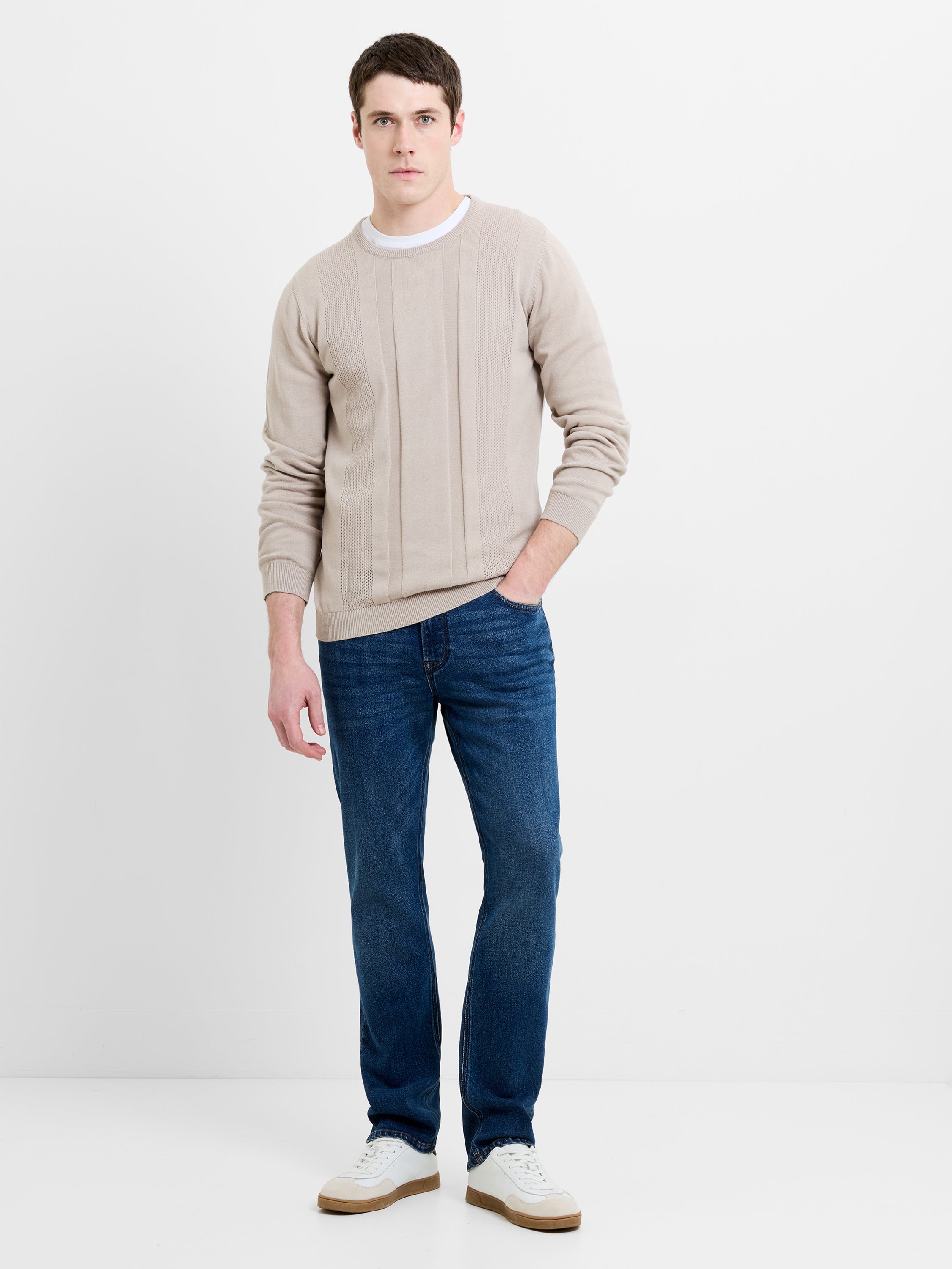 Link Stitch Stone Crew Neck Jumper