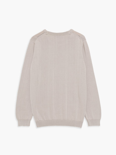 Link Stitch Stone Crew Neck Jumper