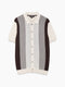 Short Sleeve Retro Stripe Knit Polo Shirt