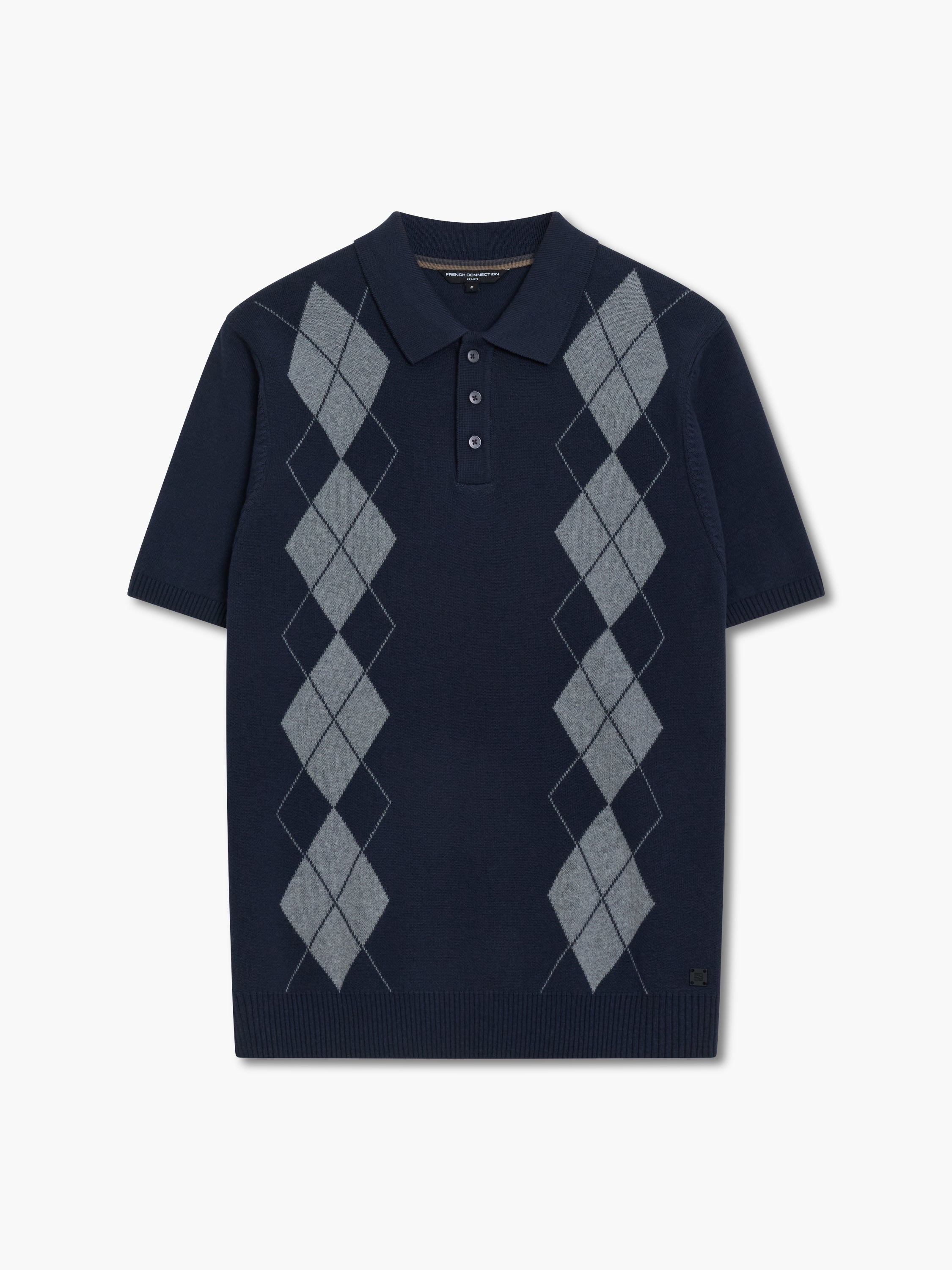 Short Sleeve Diamond Knit Polo Shirt