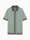 Short Sleeve Retro Tipped Knit Green Polo Shirt