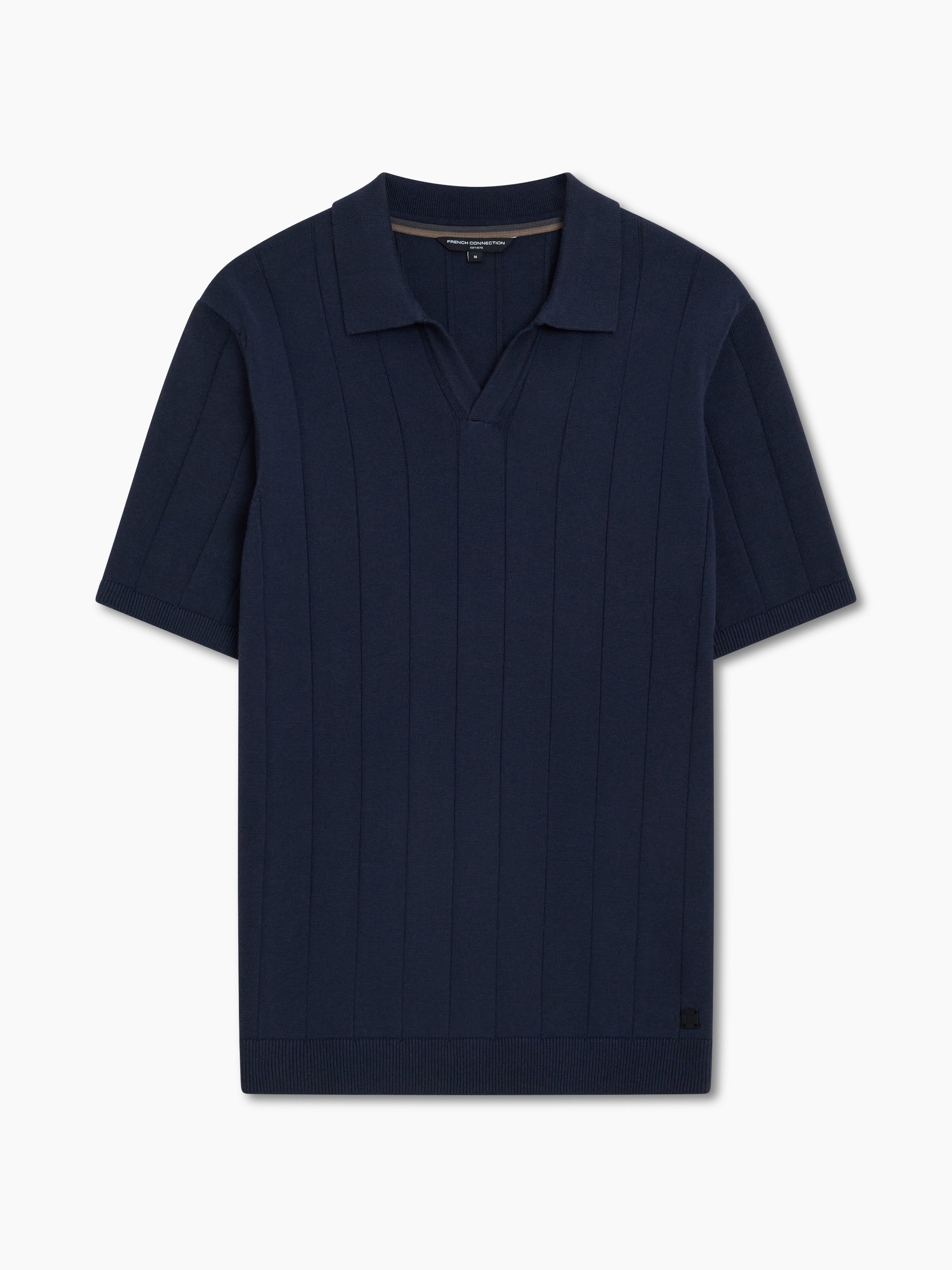 Short Sleeve Trophy Knit Navy Polo Shirt