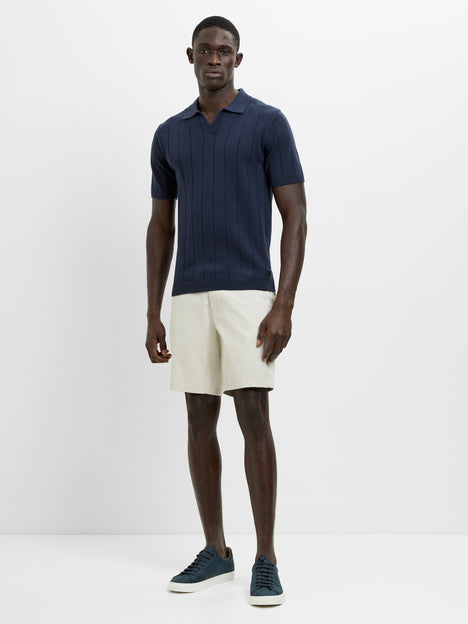 Short Sleeve Trophy Knit Navy Polo Shirt