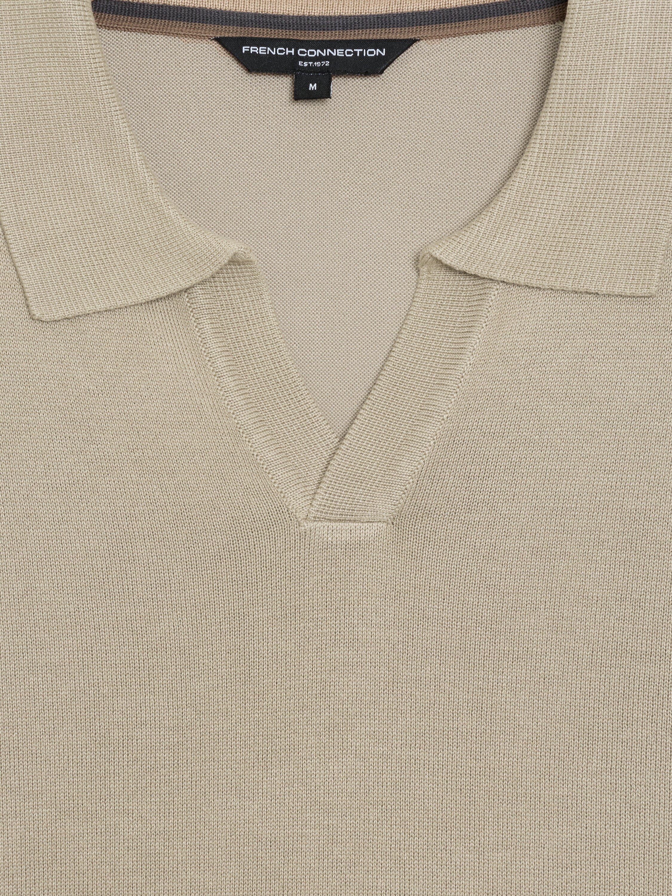 Open Collar Long Sleeve Stone Knit Top