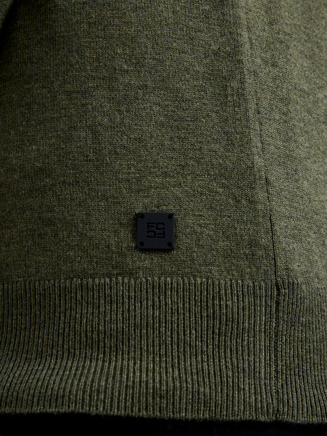 3 Button Long Sleeve Knit Polo Shirt