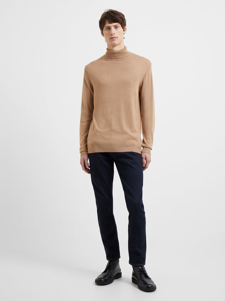 Roll Neck Knit Long Sleeve Top Camel | French Connection UK