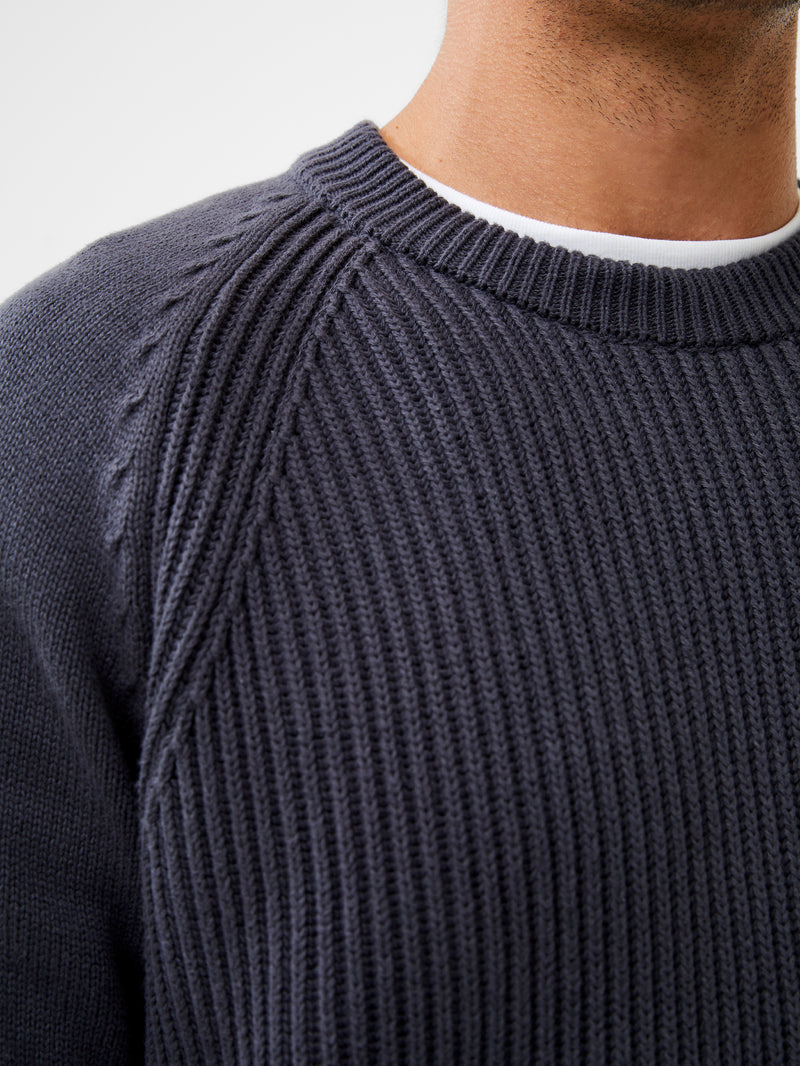 Ribbed Raglan Jumper Forged Iron | French Connection UK